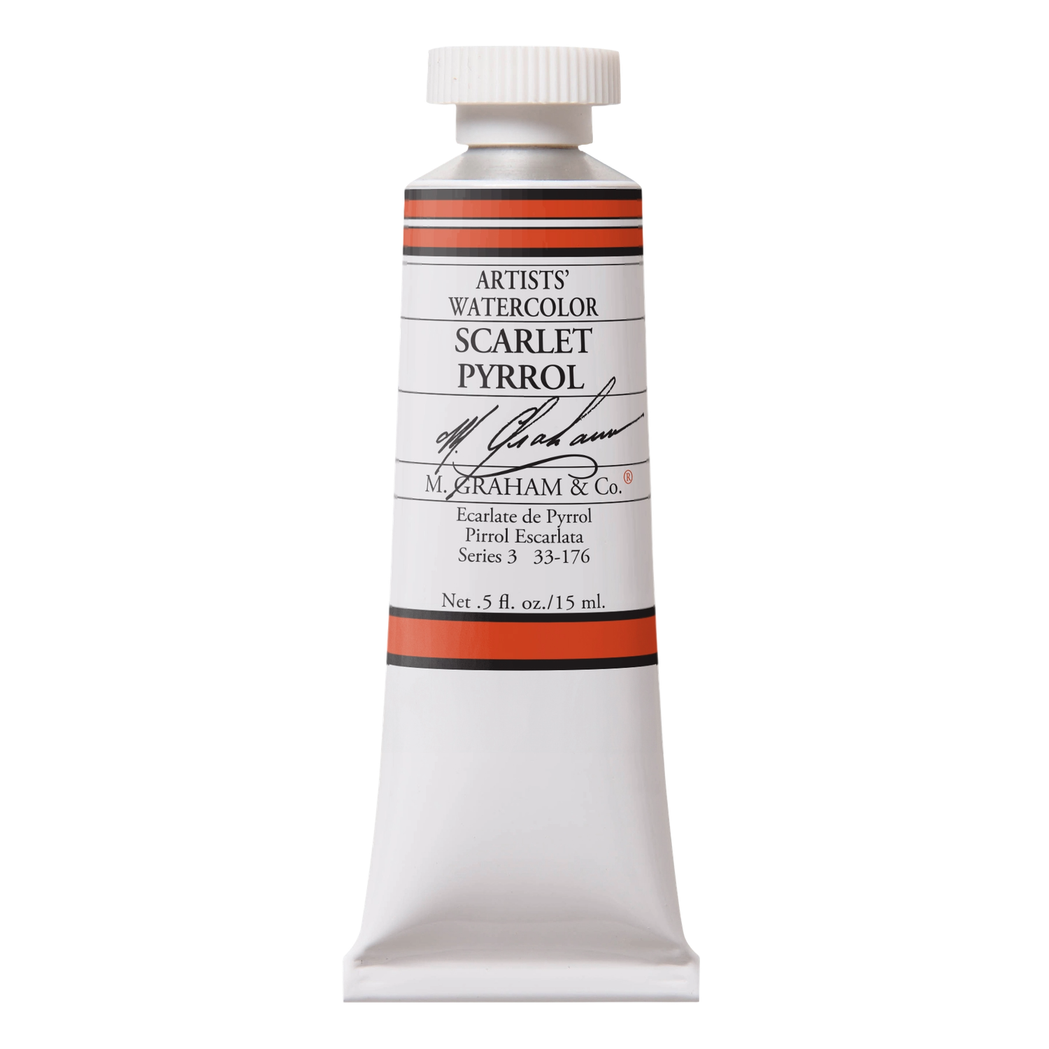 M GRAHAM SCARLET PYRROL 15ML WATERCOLOR