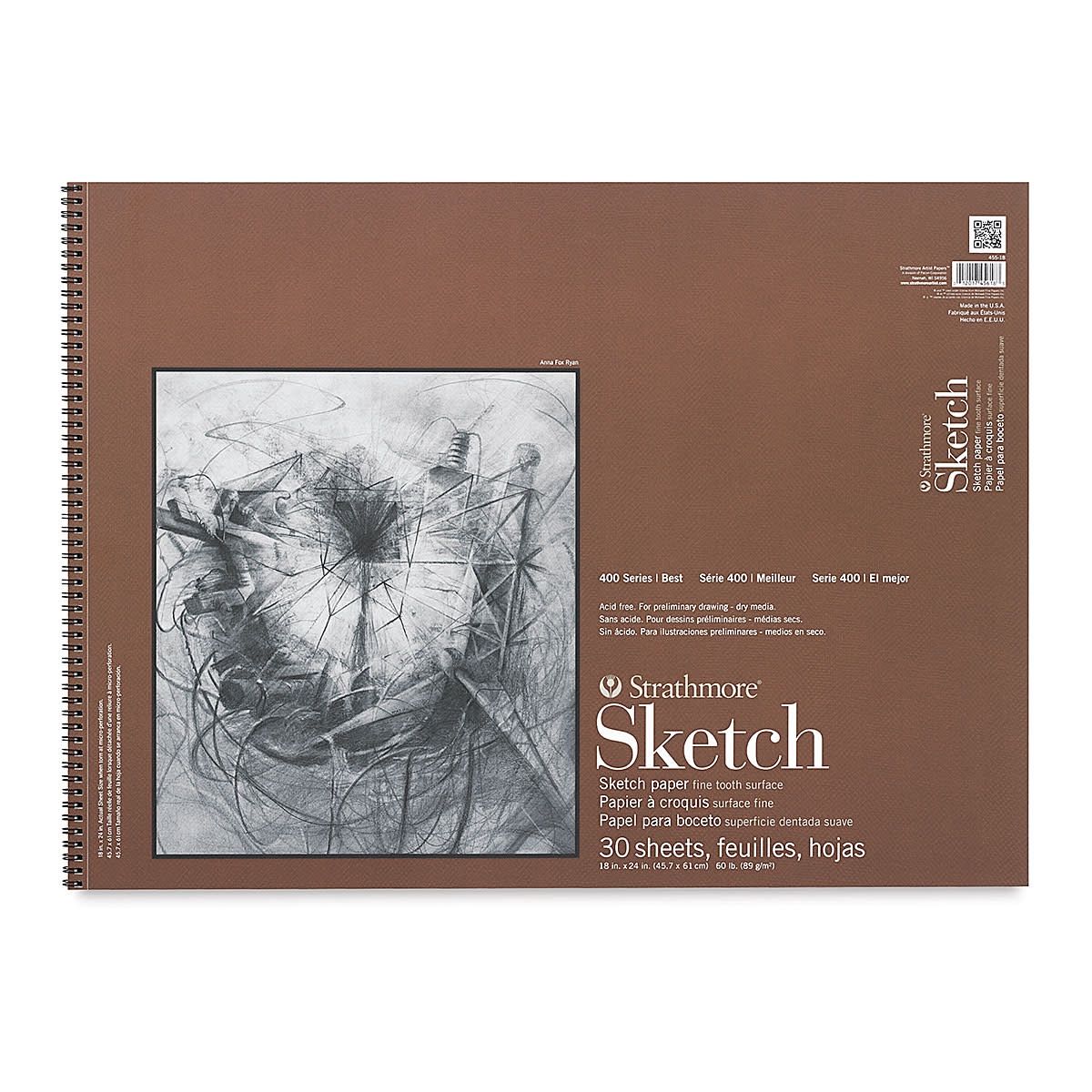 SKETCH SPIRAL TOP PAD 60LB 30 SHEETS 18X24