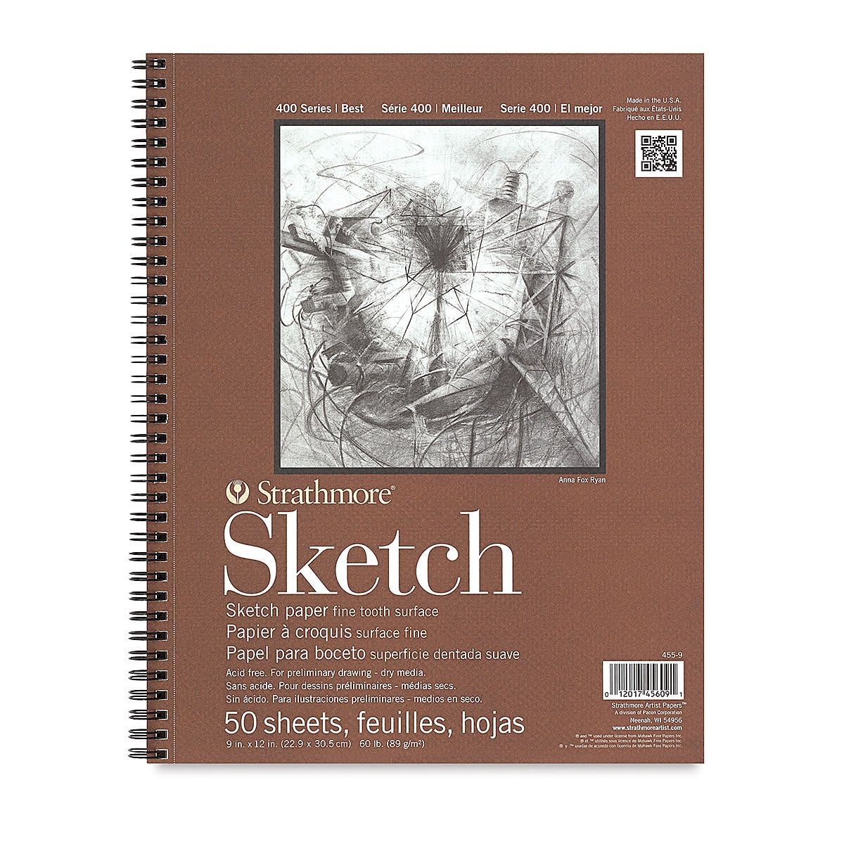 SKETCH SPIRAL PAD 60LB 50 SHEETS 9X12