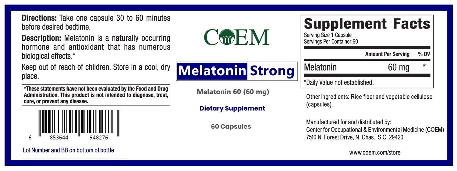 MELATONIN STRONG 60 MG - 60 CAPS