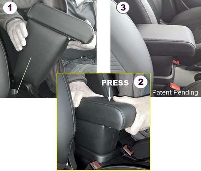PREMIUM Armrest adjustable in length with storage for FIAT 500L (06/2017) RESTYLING- PATENT PENDING