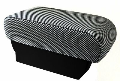 Bracciolo regolabile con portaoggetti per Fiat 500 e 500C e 500S (2007-2014) - tessuto quadretti originale