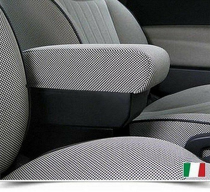 Bracciolo regolabile con portaoggetti per Fiat 500 e 500C e 500S (2007-2014) - tessuto quadretti originale