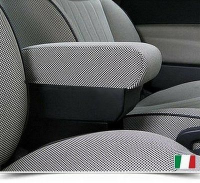 Bracciolo regolabile con portaoggetti per Fiat 500 e 500C e 500S (2007-2014) - tessuto quadretti originale