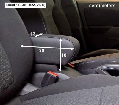 Citroen C3 Aircross (08/2021-2024)  - Längenverstellbare Mittelarmlehne mit Staufach - Zentraltunnel ohne Verschluss