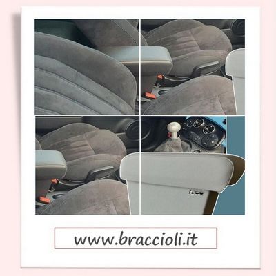 Fiat 500, 500C und 500S (2007-2015) - Längenverstellbare Mittelarmlehne mod.  PREMIUM mit Staufach