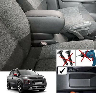Citroen C3 Aircross (08/2021-2024)  - Längenverstellbare Mittelarmlehne mit Staufach - Zentraltunnel ohne Verschluss