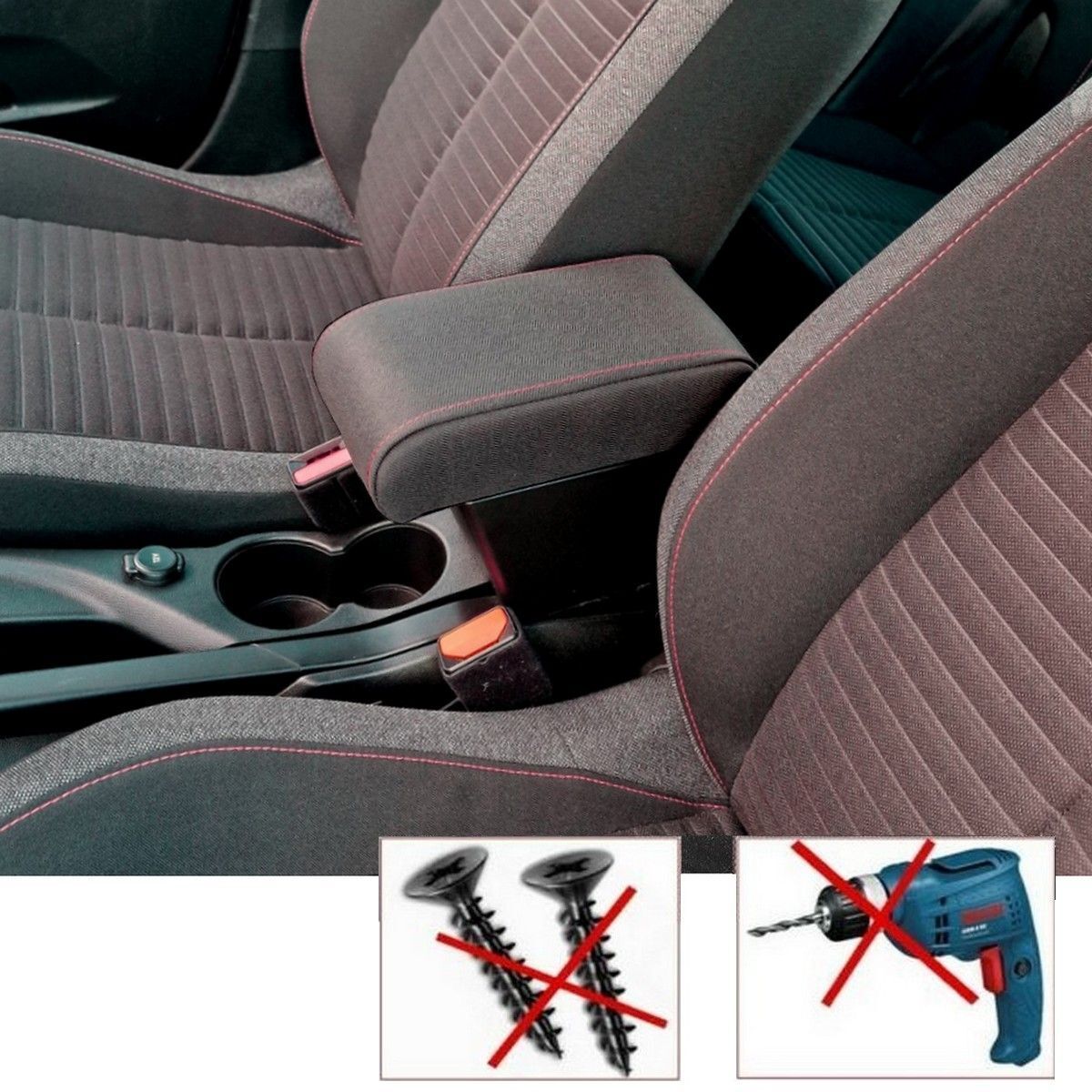 Die Mittelarmlehne mit Staufach für Peugeot 2008 (2020&gt;) in der Länge verstellbaren