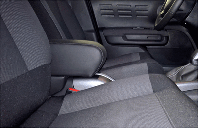 Bracciolo regolabile in lunghezza con portaoggetti per Citroen C3 Aircross (2017-08/2021) accoudoir (NON adatto a RESTYLING 2021)