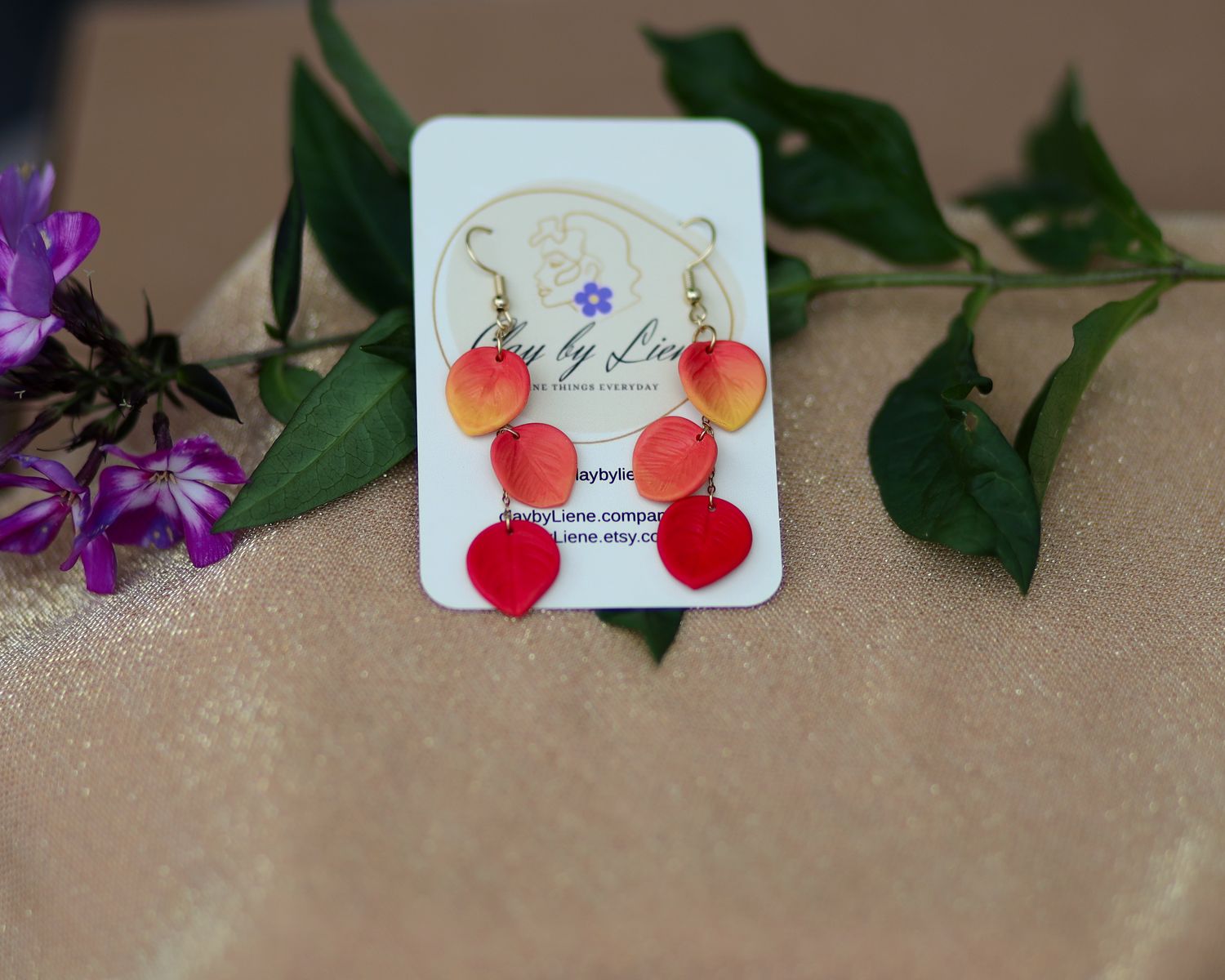 Autumn leaves dangle earrings, simple