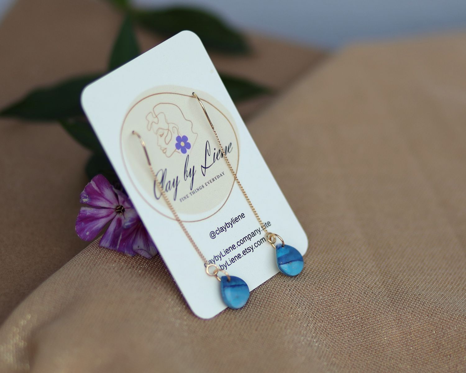 Drop earrings on chain