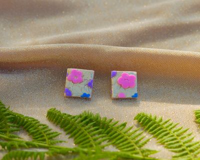 Chunky pastel and gold earrings (different variations)