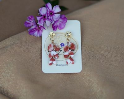 Three hearts dangle earrings