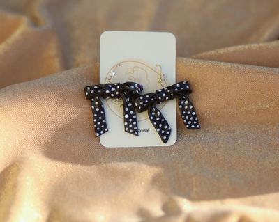 Polka dot bow earrings (two options)