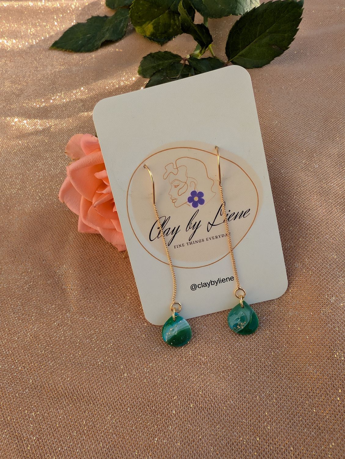 Drop earrings on chain