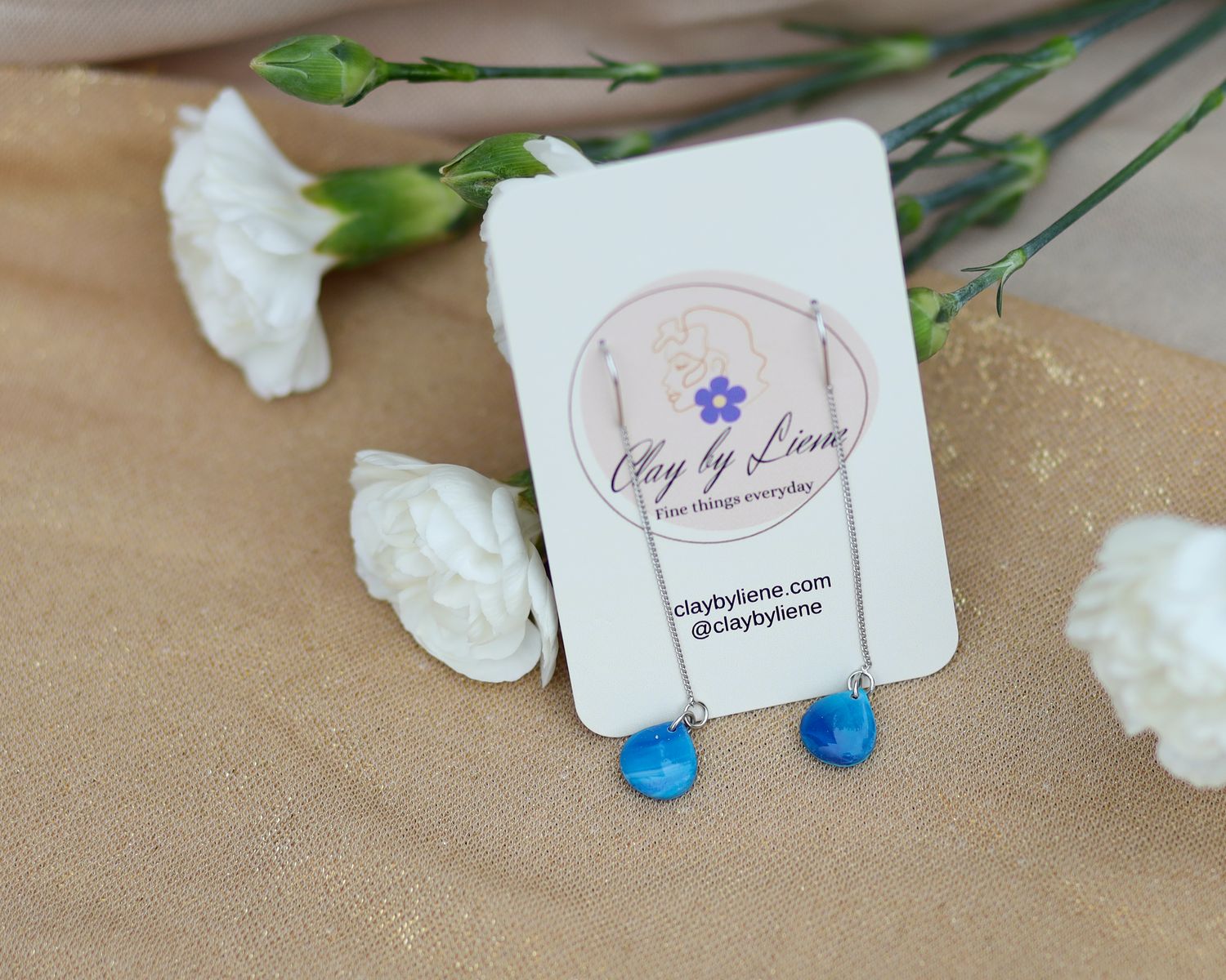 Drop earrings on chain