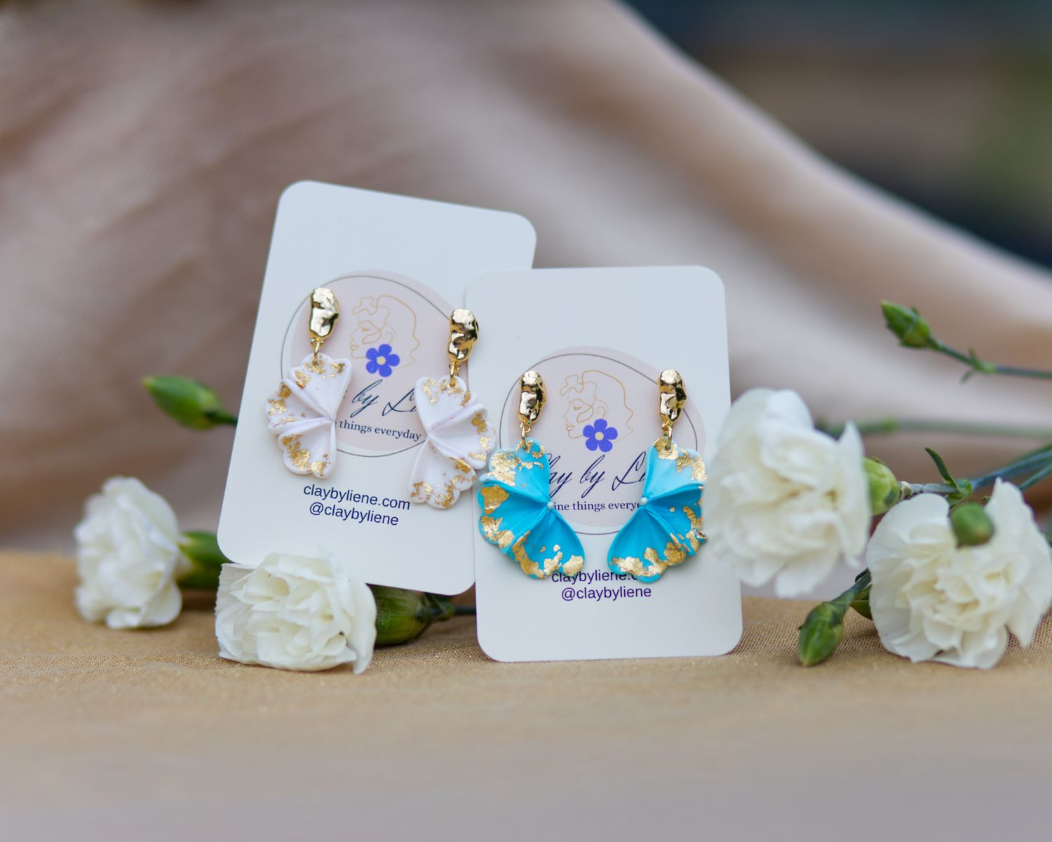 Elegant half flower statement earrings (different colors)