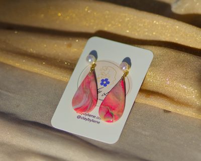 Swirl large drop earrings