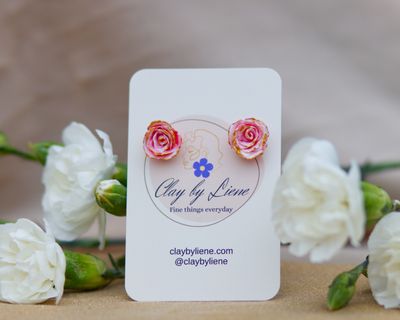 Golden rose earrings