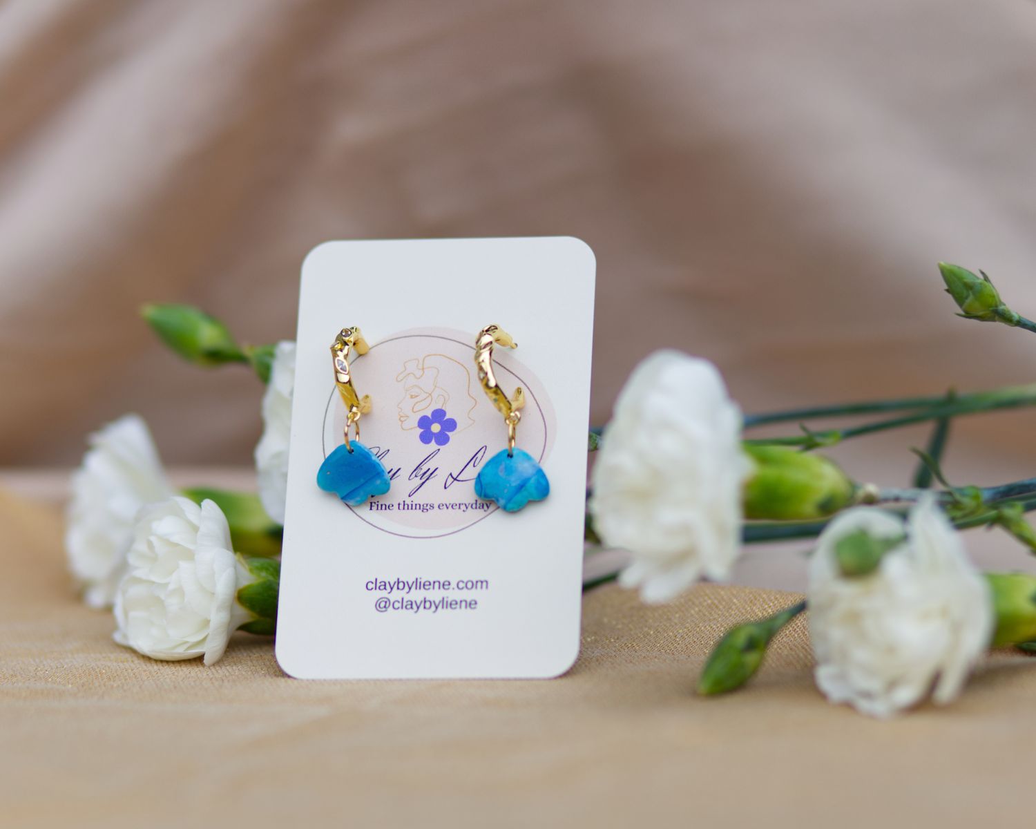 Turquoise drop earrings with chunky hoops