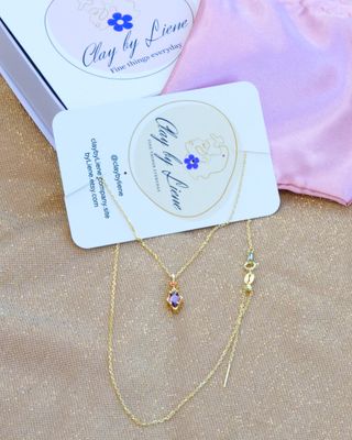 Horse stone gold plated silver necklace