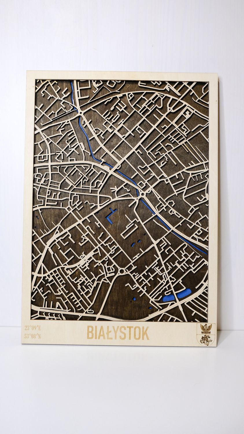 Drewniana mapa Białystok