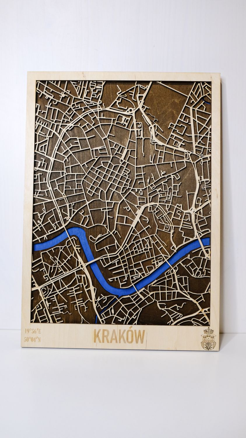 Drewniana mapa Kraków