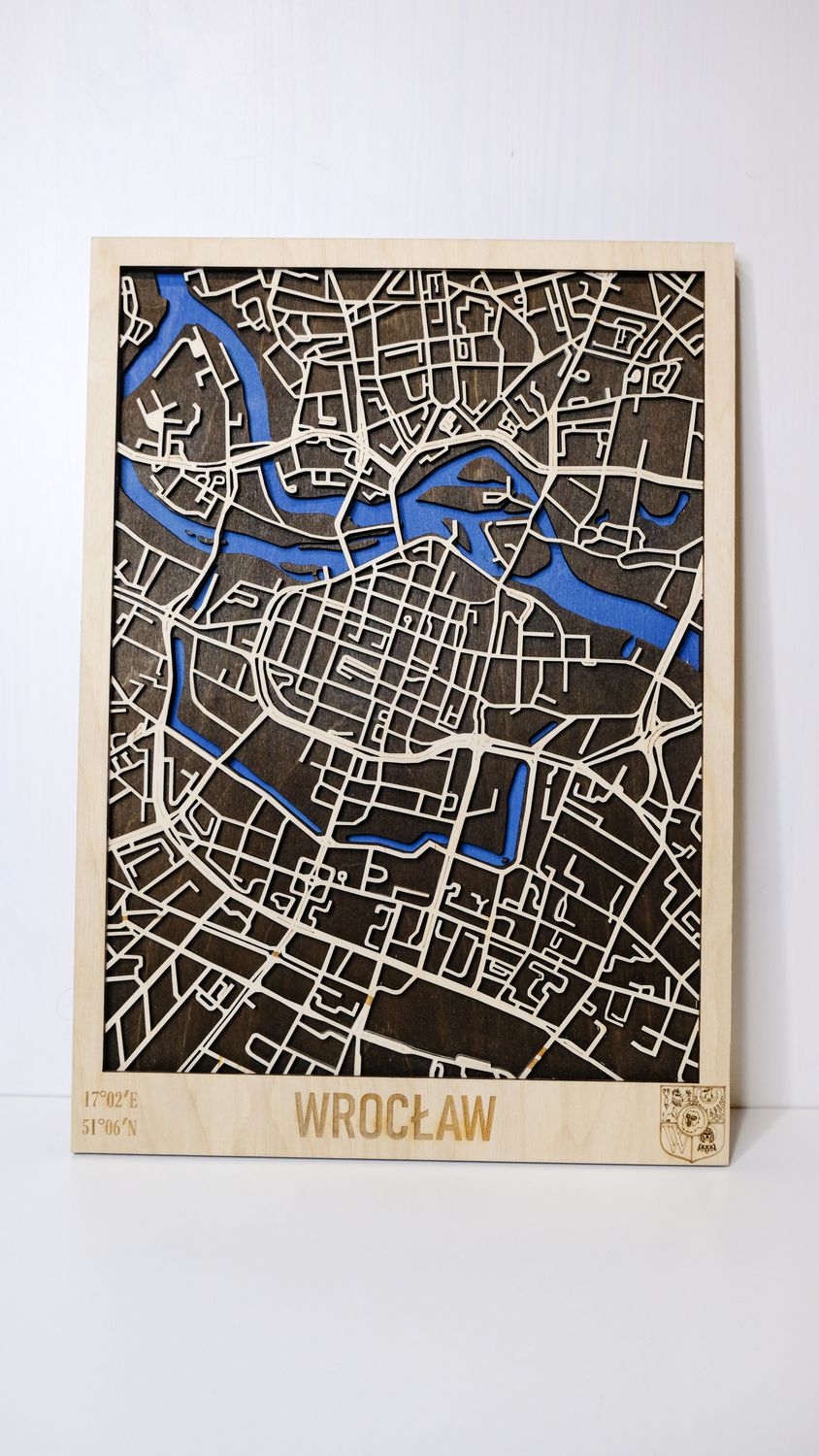 Drewniana mapa Wrocław