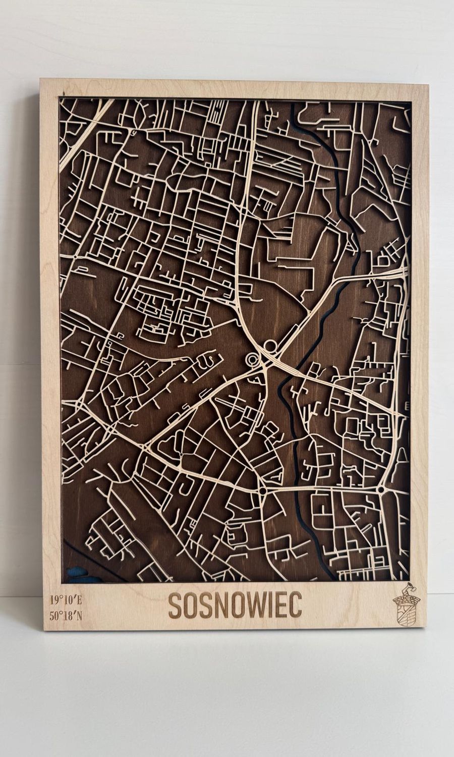 Drewniana mapa Sosnowiec