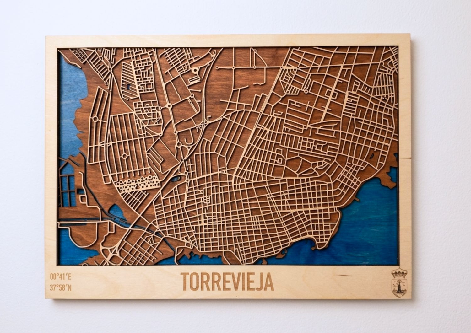 Drewniana Mapa Torrevieja – Słoneczne Miasto Nad Morzem Śródziemnym w Twoim Domu
