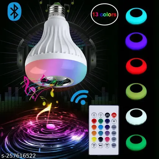 LED Music Light Bulb, E27 and B22 led Light Bulb with Bluetooth Speaker RGB Self Changing Color pack of 1