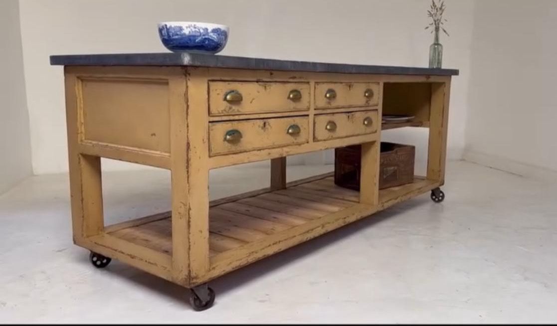 Bakers Table Zinc Worktop