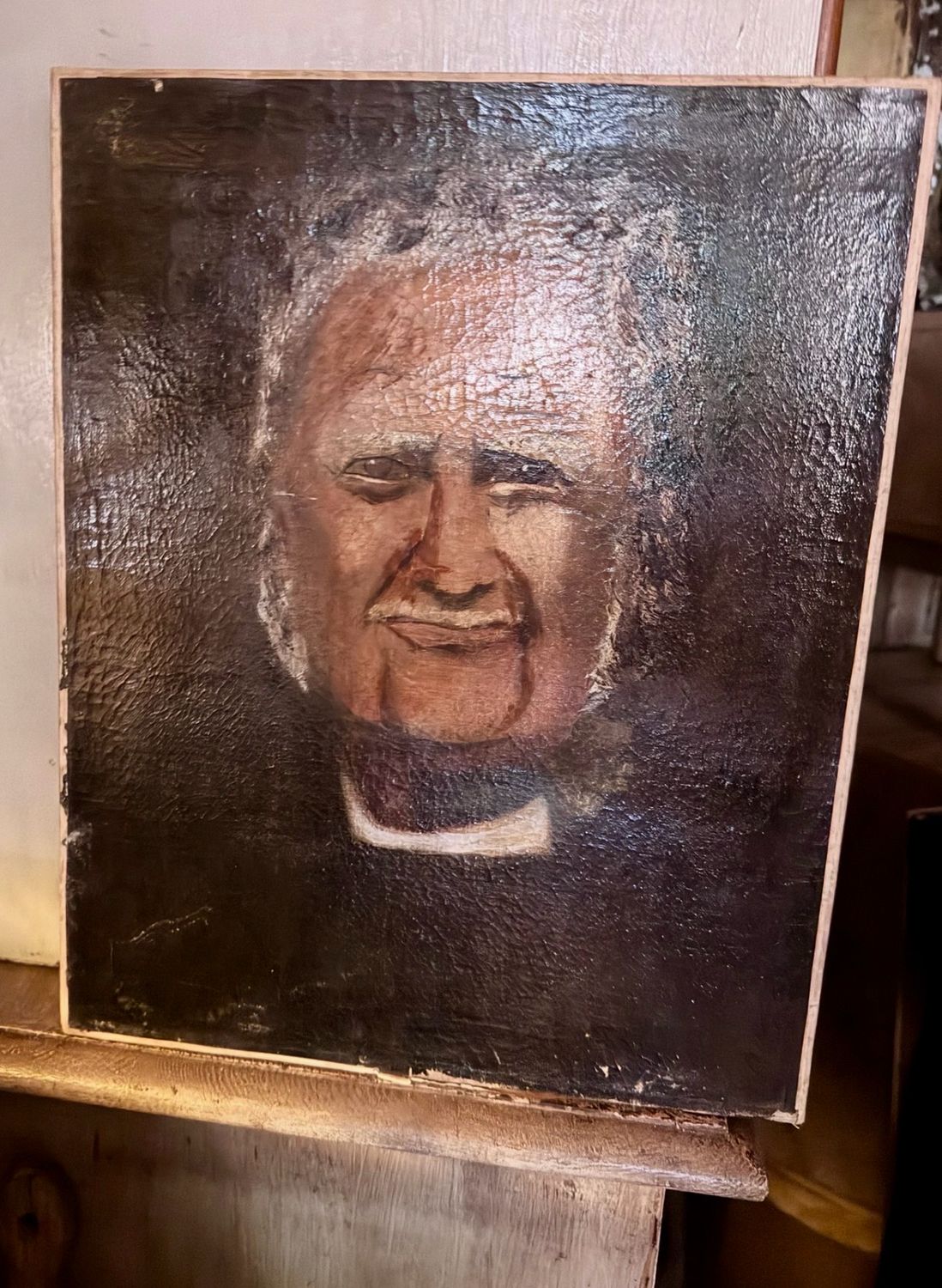 French Cleric Oil On Canvas