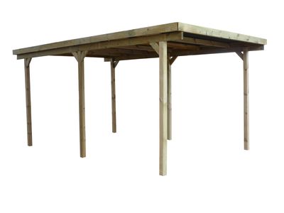 Carport corner configuration, 300x500+300x750x300 cm