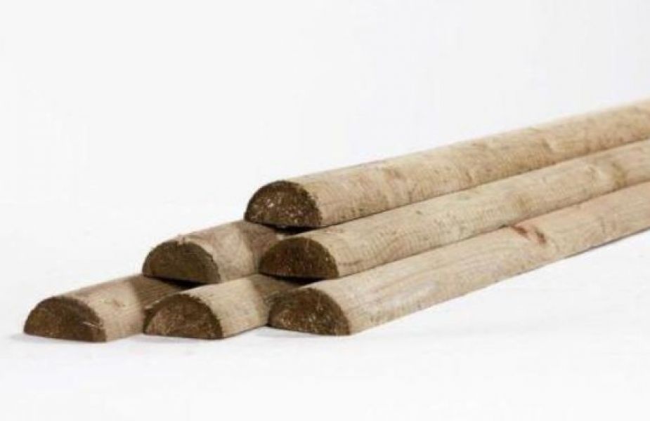 Half-round posts, 8 cm diameter, 2 m length