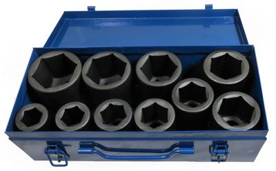 ​Stahlkaiser 10-Piece Heavy Duty Impact Socket Set 22-50mm – Includes Metal Case