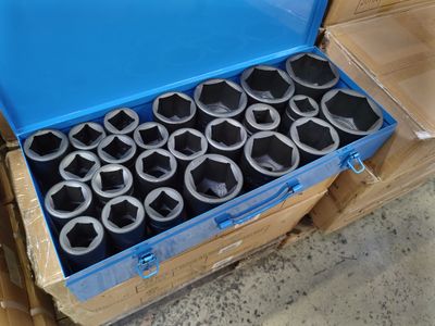 25-Piece 1&quot; Metric Hex Impact Socket Set