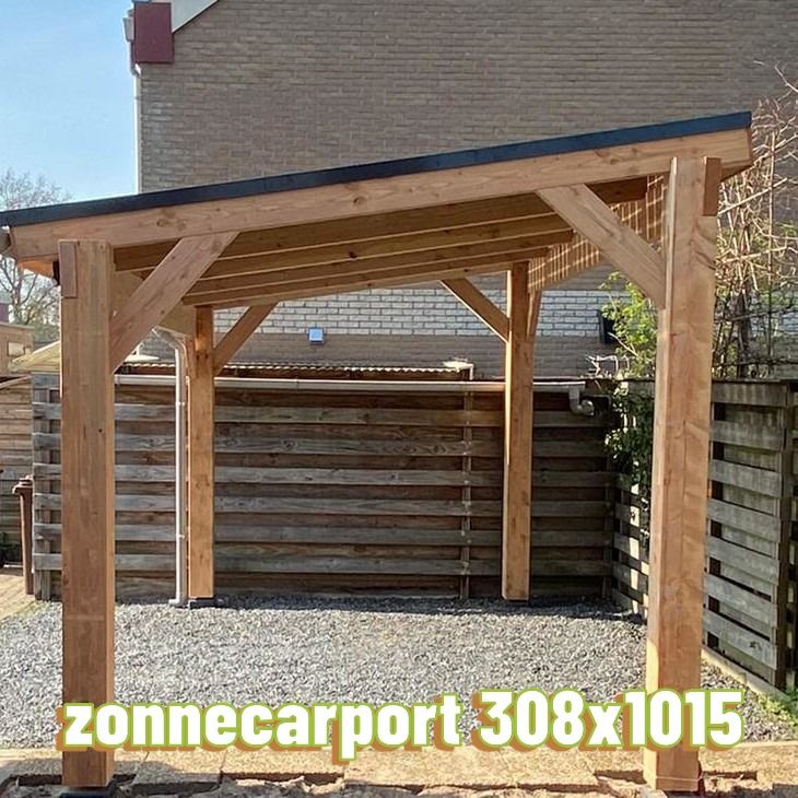Carport suitable for solar panels, 308x1015x290 cm