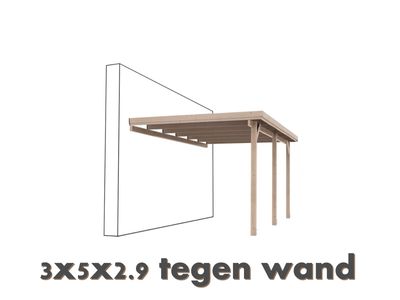 Carport one side against the wall 500x300x300 cm