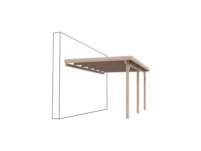 Carport one side against the wall 1000x300x290 cm
