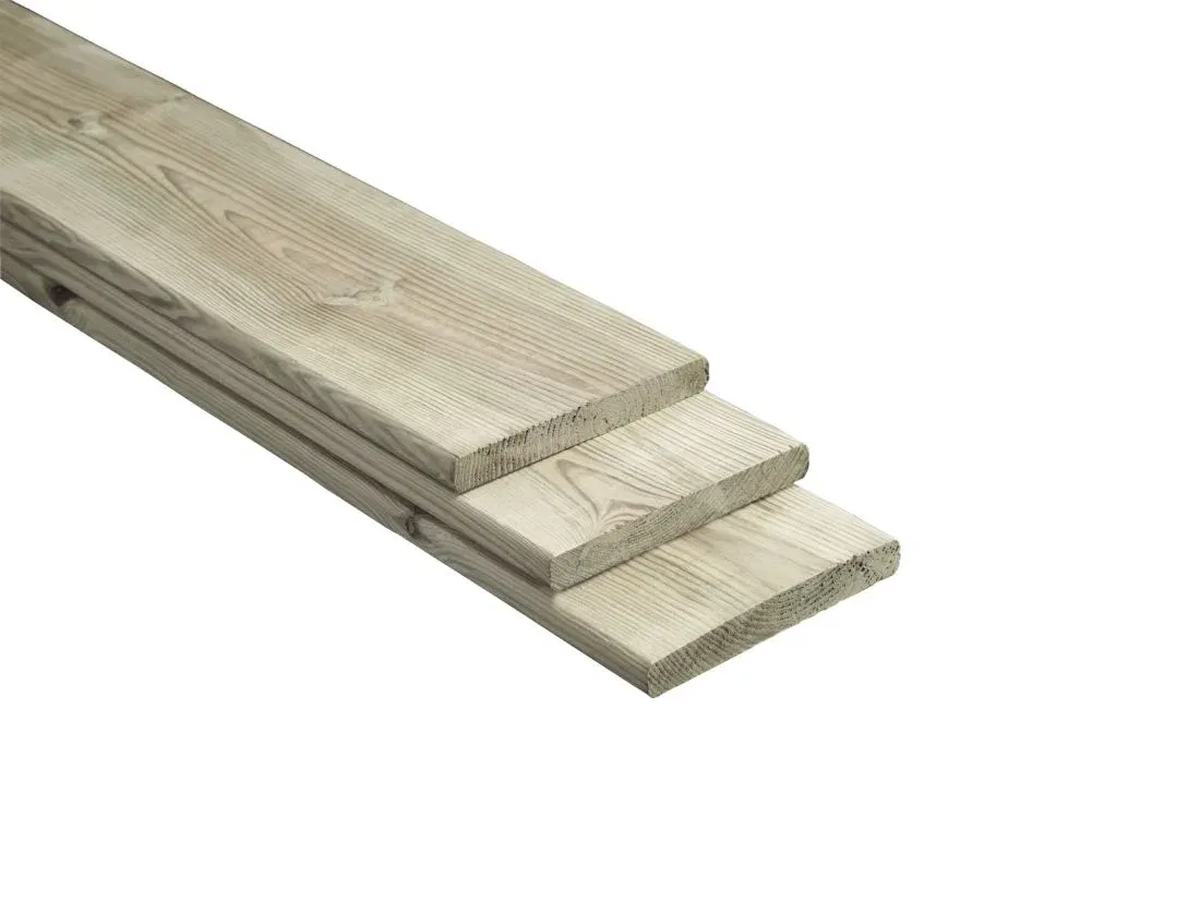 100x Impregnated Pine Planks 1,6x14x360 cm