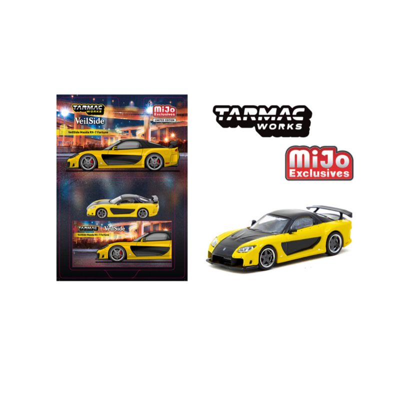 (Preorder) Tarmac Works 1:64 Mazda RX-7 VeilSide Fortune7- Yellow – Global64 MiJo Exclusives Limited Edition