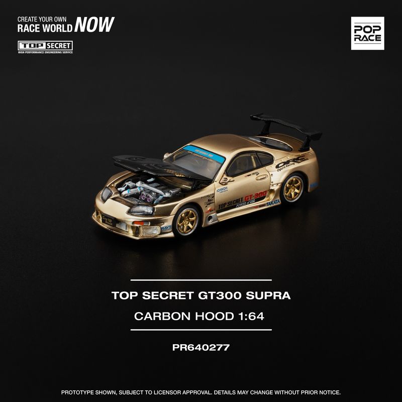 (Pre-order) Pop Race TOP SECRET GT300 SUPRA - CHROME GOLD