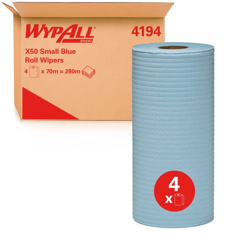 WYPALL® X50 Small Blue Roll Wipers 4194
