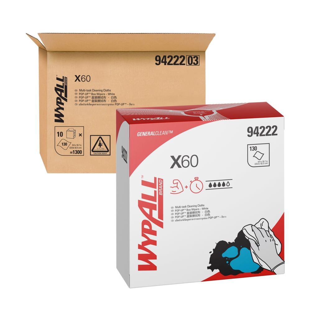 WYPALL® X60 Pop-Up Box Wipers 94222