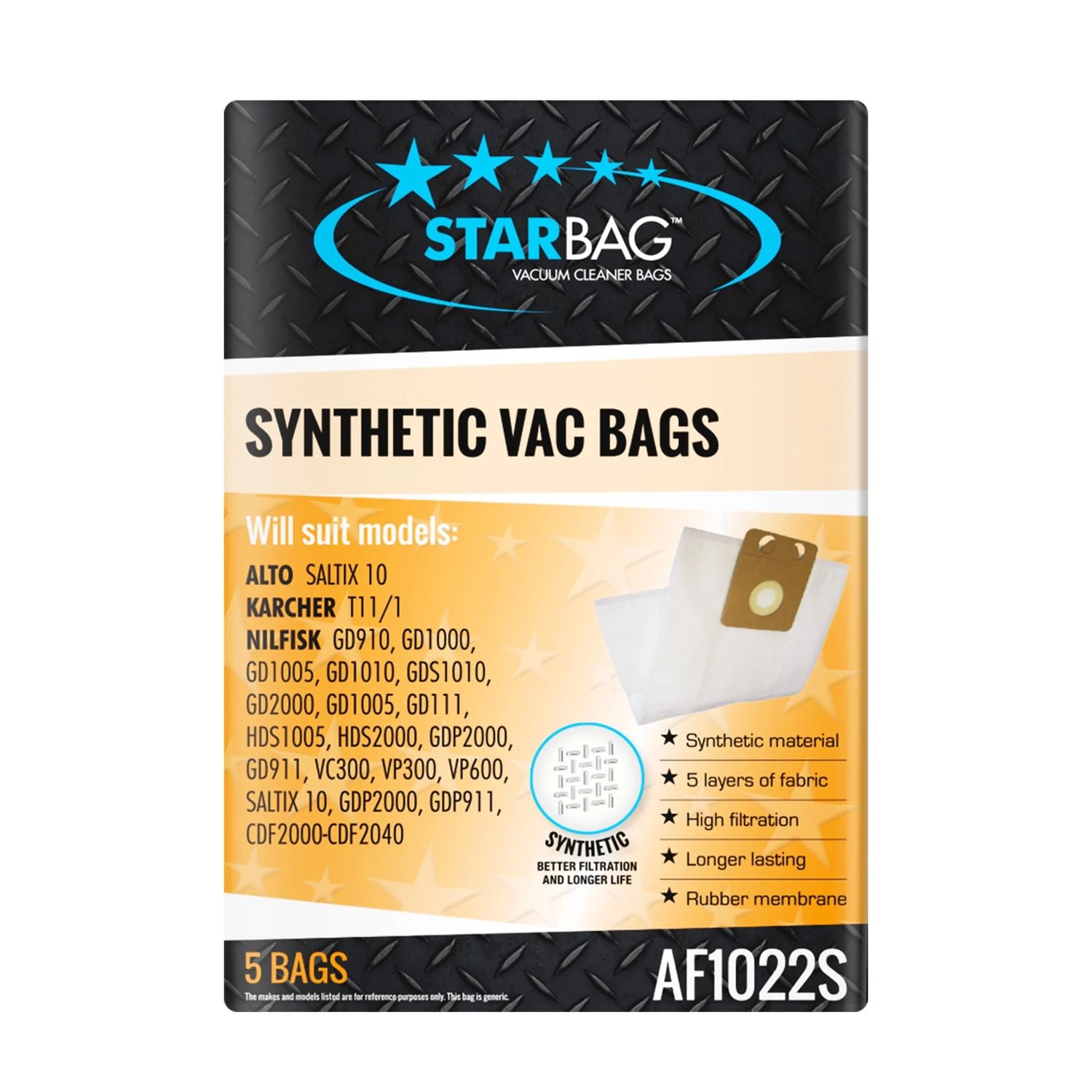 Synthetic Vacuum Cleaner Bag 5pk