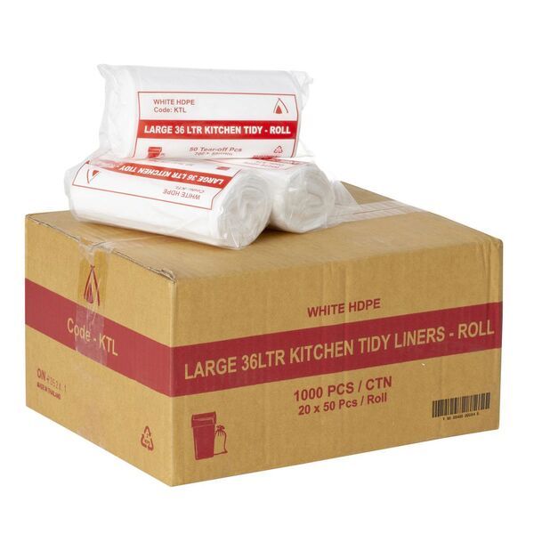 White HDPE Large Office & Kitchen Tidy Liners (SUNDALE)