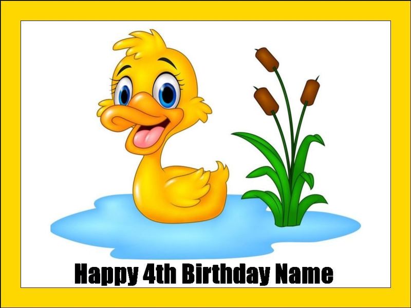 Yellow Duck Edible Icing Cake & Cupcake Decorations (4 Sizes)