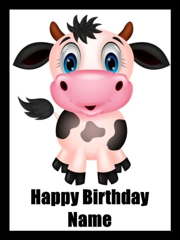 Cow Edible Icing Cake & Cupcake Decorations (4 Sizes available)