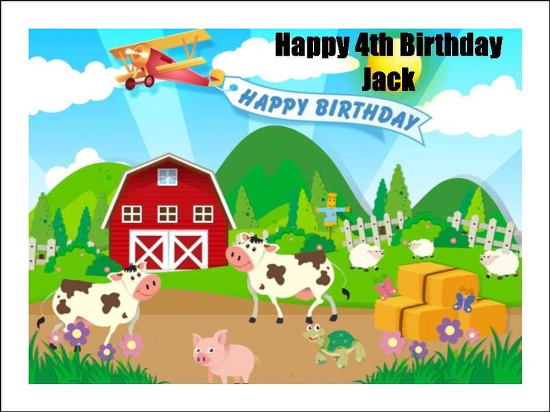 Farm Animal Cake Toppers Edible Icing – Birthday Decorations - 19cm x 25cm